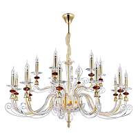 Люстра Crystal Lux CATARINA SP12+6 V2 GOLD/TRANSPARENT-COGNAC - цена и фото